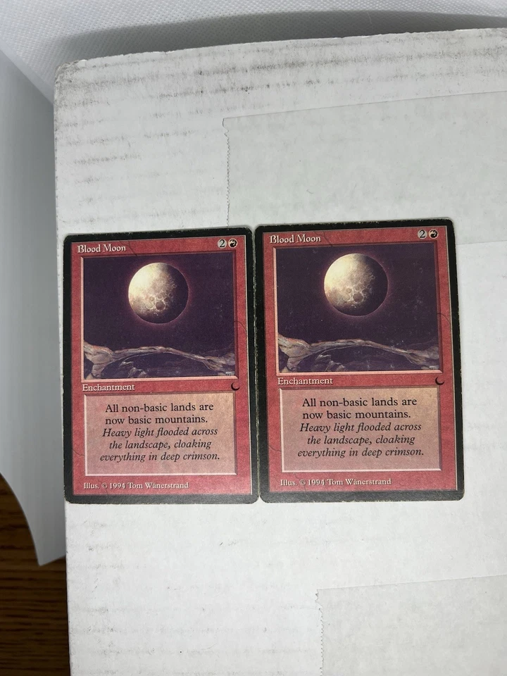 Magic the Gathering Blood Moon X 2 - Dark Card 1994 Edition - MP - Image 1 of 4