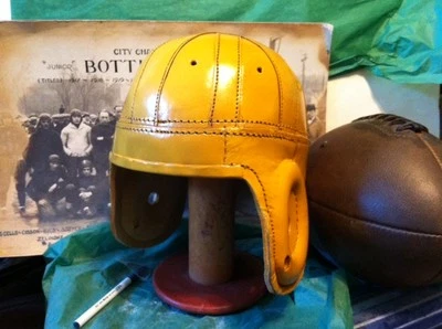 1940 Greenbay Packer  Yellow Style Leather Football helmet - Image 1 of 2