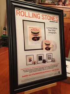 GROSSE 10x13 GERAHMTE ROLLING STONES "LET IT BLEED LP ALBUM ARTWORK" WERBEANZEIGE - Bild 1 von 2