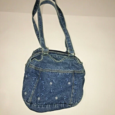 Cartera de mezclilla Jean Boho JACKLYN INC EMPRESS BOLSO DE MANO CO De colección Bolso de hombro con volantes Foto 1 de 4