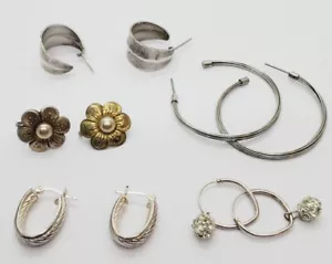 Sterling Silver 925 Vintage Assorted Earrings Lot (14) - Picture 1 of 7