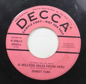 Country Promo 45 Ernest Tubb - A Million Miles From Here / The Yellow Rose Of Te - Picture 1 of 2