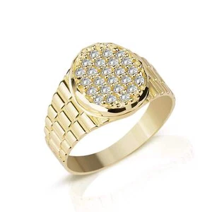 10k Gold Blin Oval Signet Rollie Ring - Picture 1 of 6