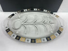 Inland Glass Atomic Snowflake Well & Tree Oval Meat Platter Tray