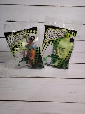 Antigo Scooby-Doo Alien Invaders chaveiro de pelúcia brinquedo brilhante Shsggy Burger King #1 & #2 - Imagem 1 de 4