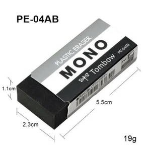 [TOMBOW] Mono Black Medium High Quality Eraser 0.68oz (19g) PE-04AB - Picture 1 of 1