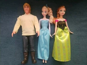 Disney Princess Frozen Elsa & Anna Dolls And Kristof - Picture 1 of 14