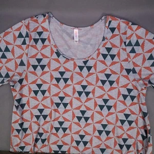 LuLa Roe Women's 2XL Shirt Top Blouse (gray/green/ orange Windmill) - Picture 1 of 10