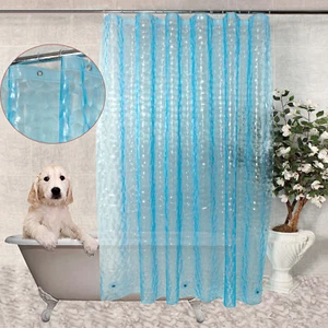 3D PEVA Shower Curtain Liner Heavy 8G Semi Transparent Plastic 70 x 72 in + Hook - Picture 1 of 129