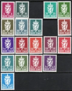 3287 Norway 1975-82, T 117-T 137 MNH, Collection Off. Sak III., MI D93, SC #O114 - Picture 1 of 1