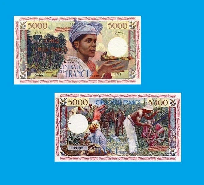 Guadeloupe 5,000 Francs 5000 Guadeloupe 1960 - Copy  - Image 1 of 1