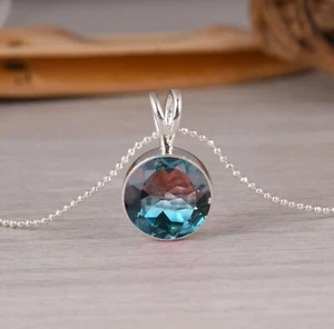Alexandrite Oval Shape Pendant Necklace 925 Sterling Silver Gift For Her Jewelry - Picture 1 of 8