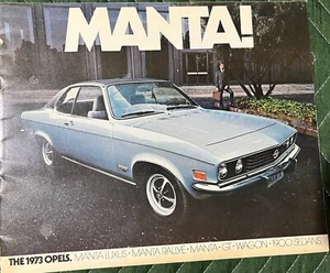 Original 1973 Opel GT, Manta (1900) Coupe and Sedan Sales Brochure...20 Pages! - Picture 1 of 5