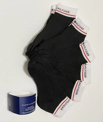 Tommy Hilfiger 6 pares de calcetines acolchados para mujer corte cuarto negros Foto 1 de 3