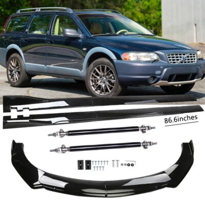 For Volvo V70 Front Bumper Lip Splitter Spoiler Side Skirt Body Kit+Strut Rods Foto 1 de 4