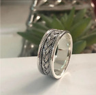 Braid Design, Silver 925 Sterling Silver Band& Spinner Ring Handmade Msr