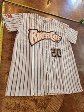 Sacramento River Cats #20 MILB Baseball Pinstripe Button Up Jersey - Medium #S7