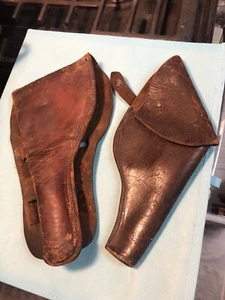 2 Antique 1870 Era Leather Pistol Holsters John P Lovell Arms Co Boston Mass - Picture 1 of 12