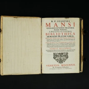 R.P. Josephi Mansi Bibliotheca Moralis 1722 Balleoniana Venecia 1ª AIO - Imagen 1 de 8