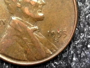 1953-S Lincoln Wheat Cent - Stempelchips & Laminierfehler - #T630 - Bild 1 von 5