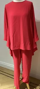 Juego de túnicas y pantalones talla 10 capa roja amapola manga 3/4 - Imagen 1 de 9
