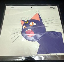 VTG* 1990s 90s SAILOR MOON Luna black cat ANIME CEL & GENGA / douga set F27958