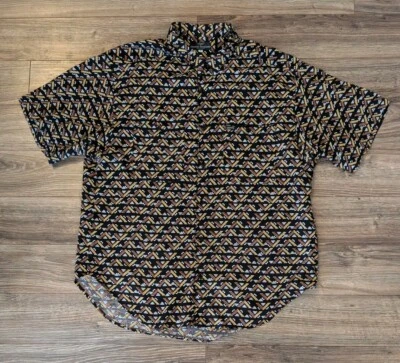 VTG 80s Guess Goerges Marciano Shirt Mens Aztec Made In USA SS Button Up - 3 EUC - Image 1 of 4