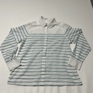 Pendleton Damen Button Down Bluse leicht weiß blau gestreift Größe L - Bild 1 von 6