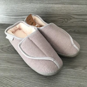 Womens Ladies Long Bay Memory Foam Slippers Grey uk Size 6 Indoor Outdoor - Picture 1 of 10