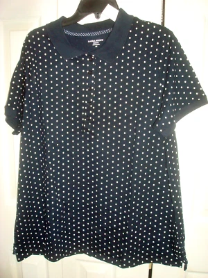 Camisa Polo Damas Plus Talla 1X Lunares Azul Marino Laura Scott Foto 1 de 2