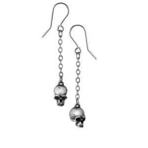 Alchemy Gothic Deadskull Earrings Dangle Prewter Skull Punk Grunge Alternative - Picture 1 of 3