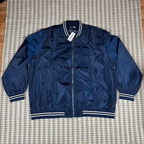 Giacca da coach blu navy CooFandy con cerniera da uomo taglia 3XL NUOVA CON ETICHETTE