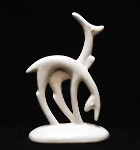 FIGURINA 2 CERVI SCULTURA CERAMICA AVORIO MCM - Foto 1 di 4