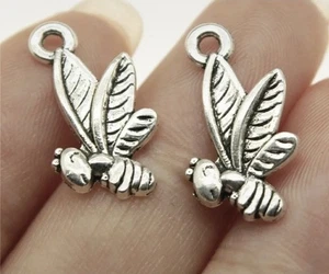 Lot De 3 Abeilles Coloris Argenté, Environs 1.9 X 1.5 Cm (A108) - Picture 1 of 1