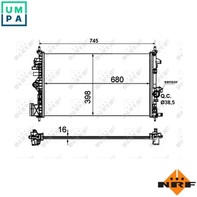 RADIATOR ENGINE COOLING 53773 FOR A18/B18XER 1.8L A16XER/16LET 1.6L 4cyl - Image 1 of 4