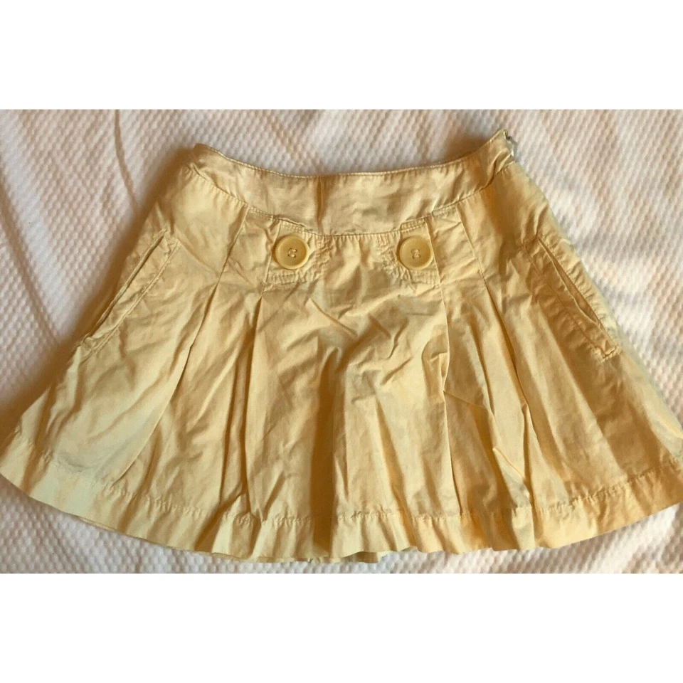 Patrizia Pepe Firenze Girls Yellow Pleated Skirt Size S (6) - Image 1 of 4