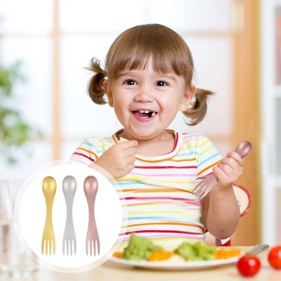  3 Pcs Stainless Steel Kitchen Utensils Portable Folding Spoon Fork - Image 1 of 4