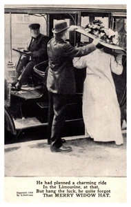 postcard Humor planned a charming ride in limo 1908 copyright L. Grollman B1590 - Picture 1 of 2