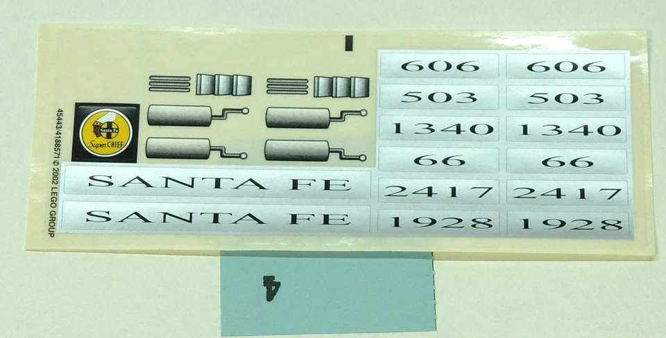 LEGO SANTA FE' 10022 10025 AUFKLEBERBLATT NEU ORIGINAL #4 45443 4188571 stk - Bild 1 von 1