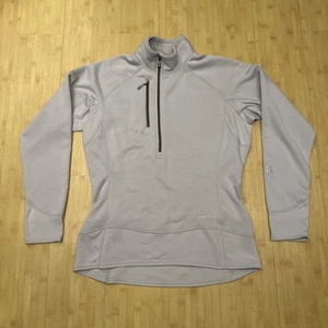 Patagonia Giacca Donna Grande Grigio Regolatore R1 Flash Pullover 1/4 Zip - Foto 1 di 8