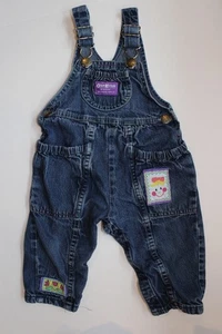 Vintage Oshkosh B'gosh Vestbak Overalls Girls Denim Size 18 Months - Picture 1 of 8