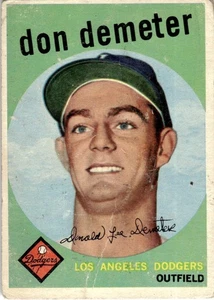 1959 Topps Vintage Baseball Card Don Demeter Los Angeles Dodgers #324 - Picture 1 of 2