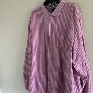 Tommy Bahama Shirt Mens 3XL Striped Linen Long Sleeve Lightweight Purple - Picture 1 of 6