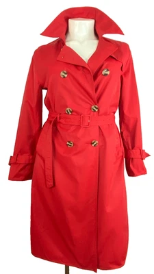 Trench coat vermelho J. PETERMAN XL 16 jaqueta de chuva manga longa ervilha plus size XXL - Imagem 1 de 4