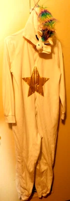 Target Co.~White Rainbow Hair Gold Star & Wings Lady Unicorn Costume Size M/L - Image 1 of 4