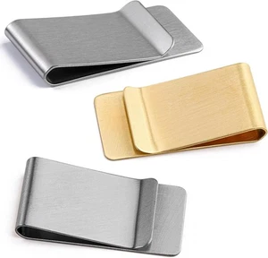 Paquete de 3 pequeños clips para dinero delgado para hombre, soporte para tarjeta de crédito de acero inoxidable - Imagen 1 de 7
