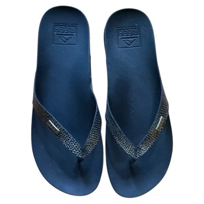 Сандалии-шлепанцы Reef Cushion Court черные серебристые женские размер 6 - Изображение 1 из 4