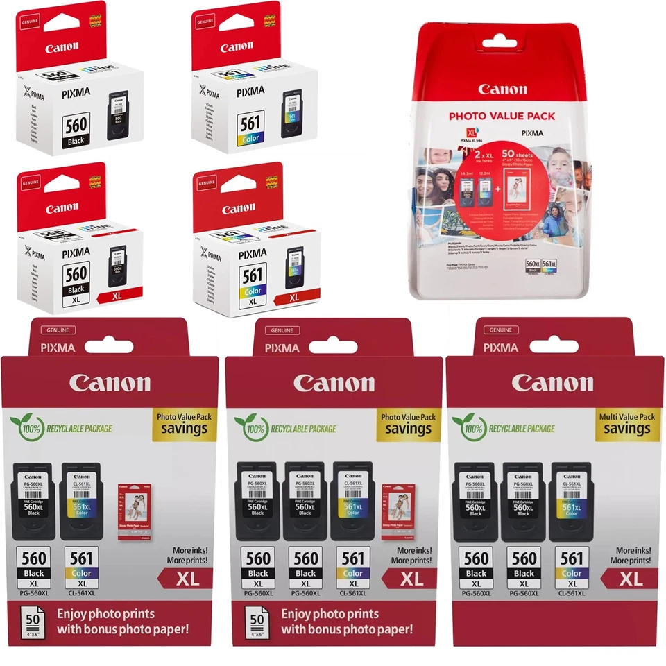Original Canon PG-560 CL-561 XL Druckerpatronen für Pixma TS 5350 5351 7450 7451 - Bild 1 von 1