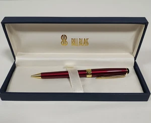 Bill Blass Mechanical Pencil Burgundy Gold Tone - Picture 1 of 13