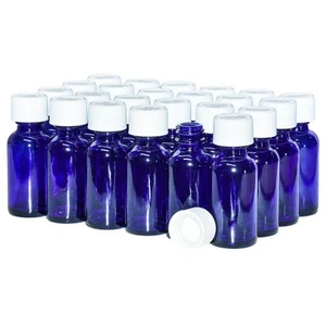 1 oz. Cobalt Blue Boston Round with White Child-Resistant Cap (20/400) (V23) (V6 - Picture 1 of 12